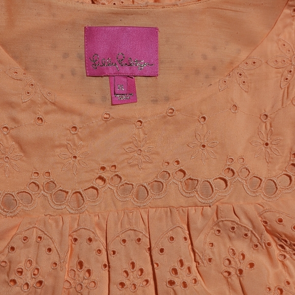Lilly Pulitzer Keyla Eyelet Swing Dress Orange Size XL - Picture 10 of 12